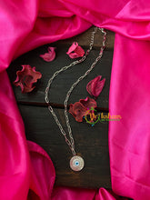 Silver Designer Daily Wear AD Stone Pendant Chain- Eye Pendant- G4118